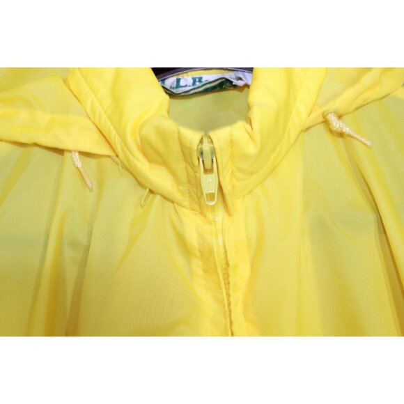 Vtg LL Bean Aspen Anorak Foldable Hiking Backpacking Yellow Rain Coat Jacket M - Picture 5 of 13